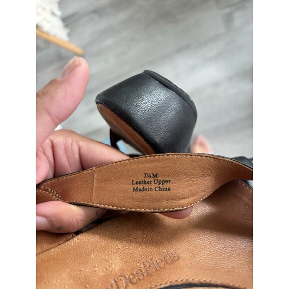 L'AMOUR DES PIEDS Black Leather Casimiro Comfort Platform Crossover Sandal 7.5 - Picture 10 of 10